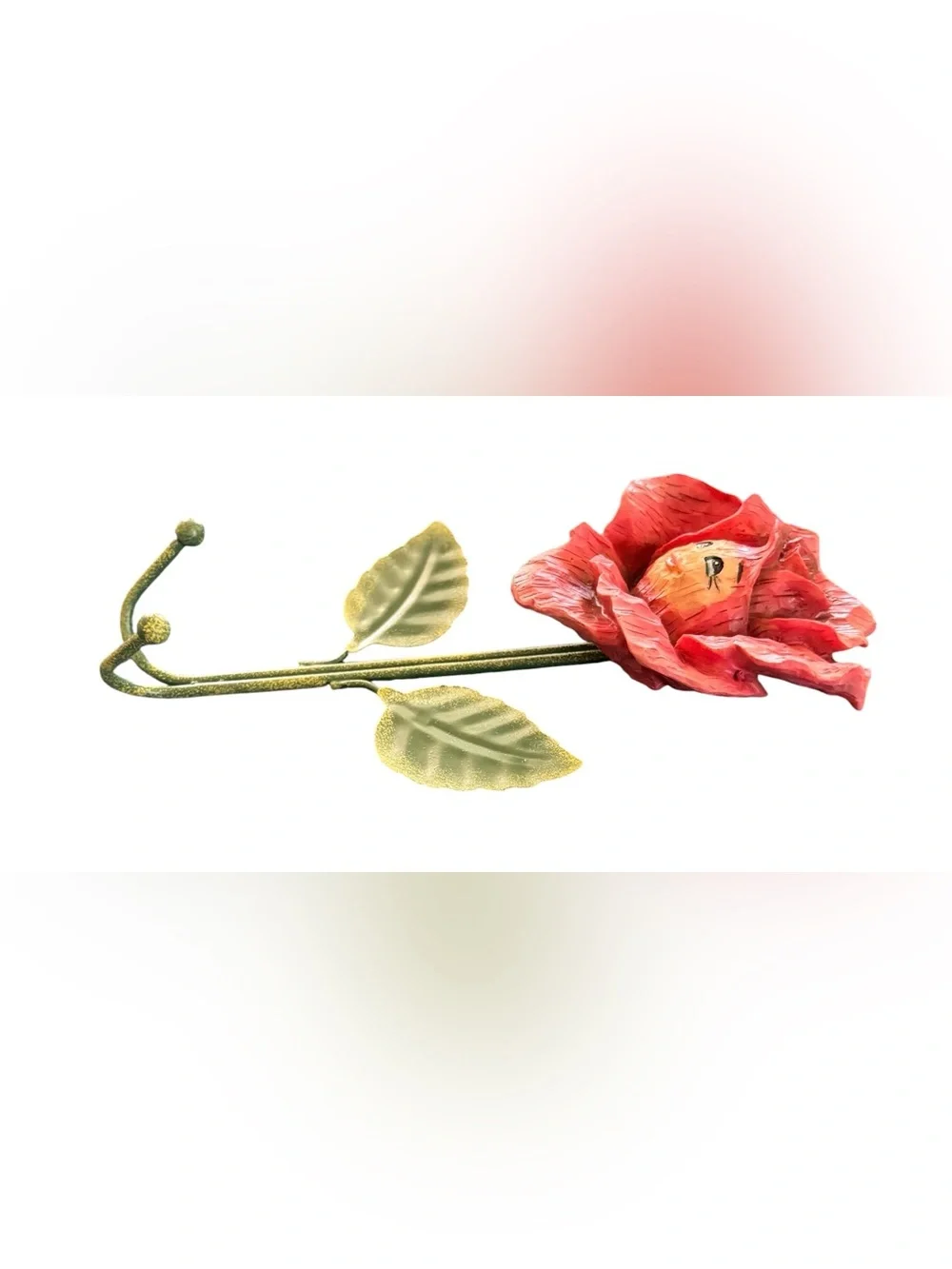 Anthropomorphic Flower Bashful Face Metal Kitchen Bath Double Hook Robe Coat